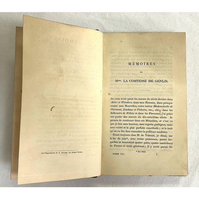 19th Century C1826 Memoirs De Madame Contess De Genlis, Paris, Hardcover Book For Sale - Image 5 of 12