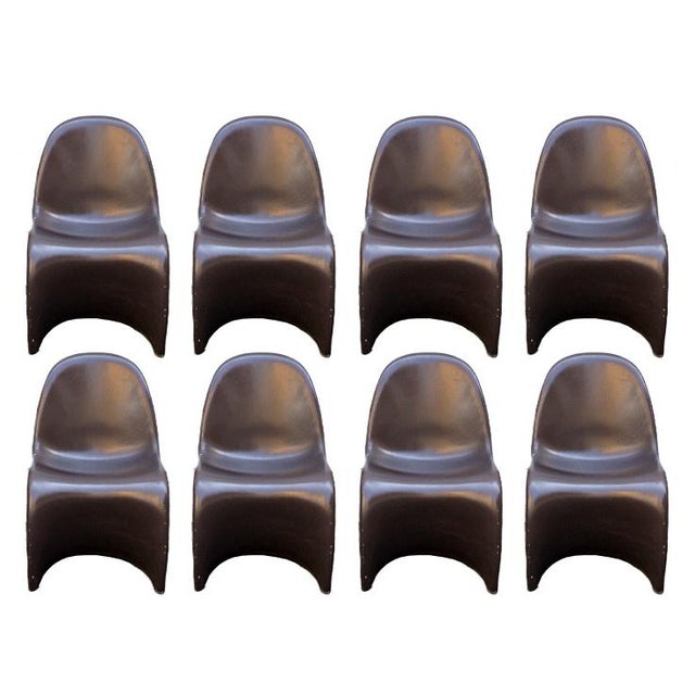 Panton Chairs by Verner Panton, 1970s, Set of 8 For Sale - Image 9 of 9