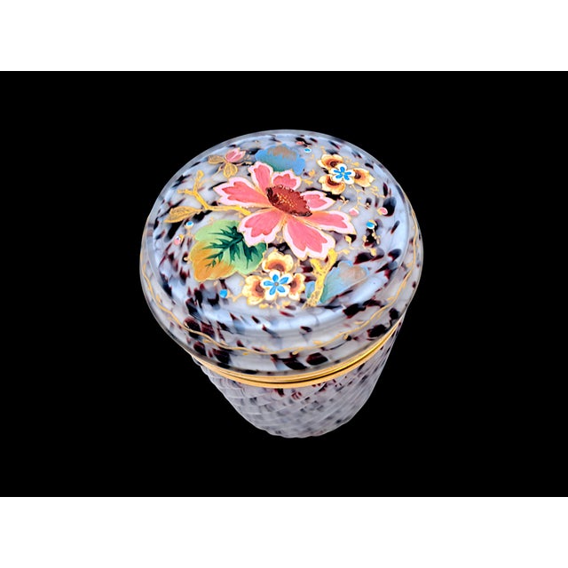 French Opaline Glass Jewelry Box with Marble Effect, 1890s For Sale - Image 5 of 7