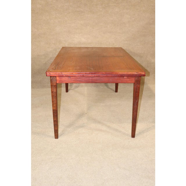 Burnt Orange Mid 20th Century Draw Leaf Mid-Century Dining Table For Sale - Image 8 of 11