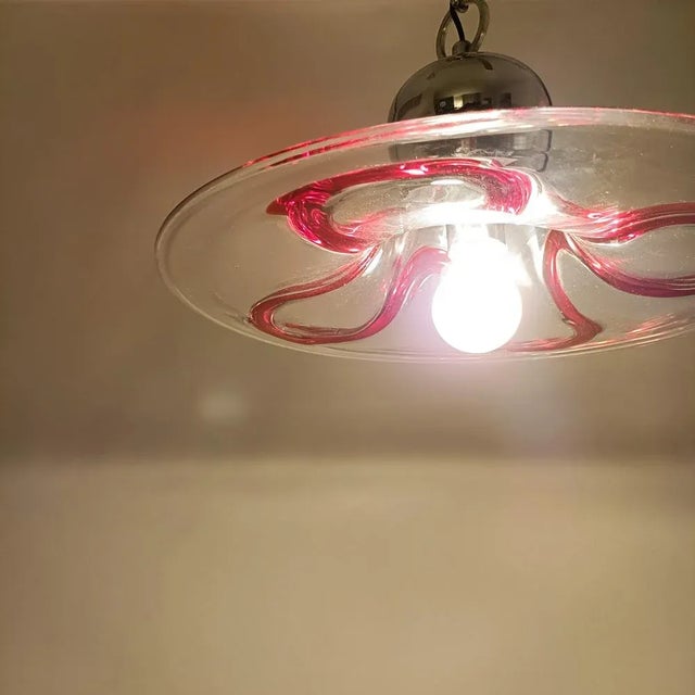 Italian Postmodern Murano Glass Pendant Lamp from Seguso Vetri d'Arte, 1980s For Sale - Image 9 of 13