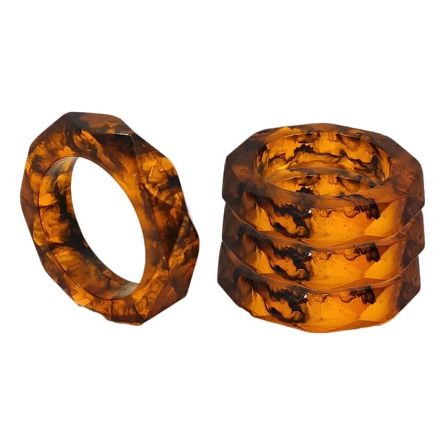 Prism Napkin Rings - Tortoise, Set of 4 For Sale