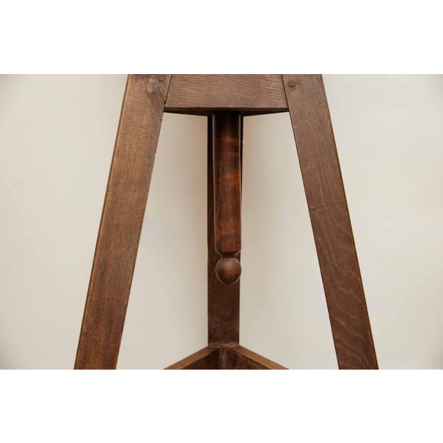 Vintage Oak Wood Sculpture Stand from France, circa 1950. Elevate your art display with this Vintage Wood Sculpture Stand,...