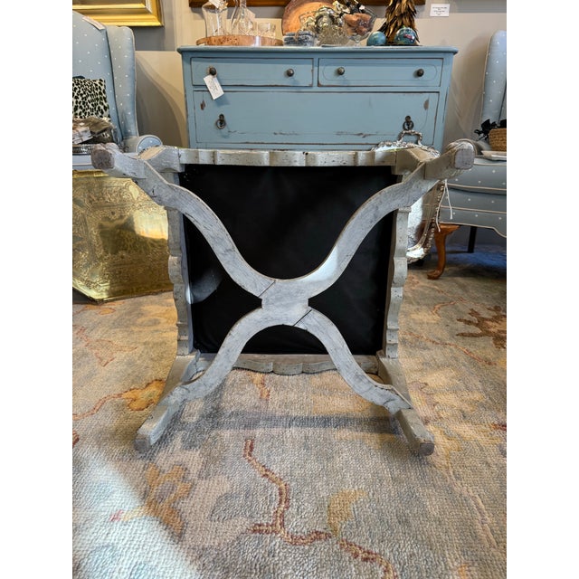 Antique Ottoman French W/ Designer Fabric For Sale In Boston - Image 6 of 6