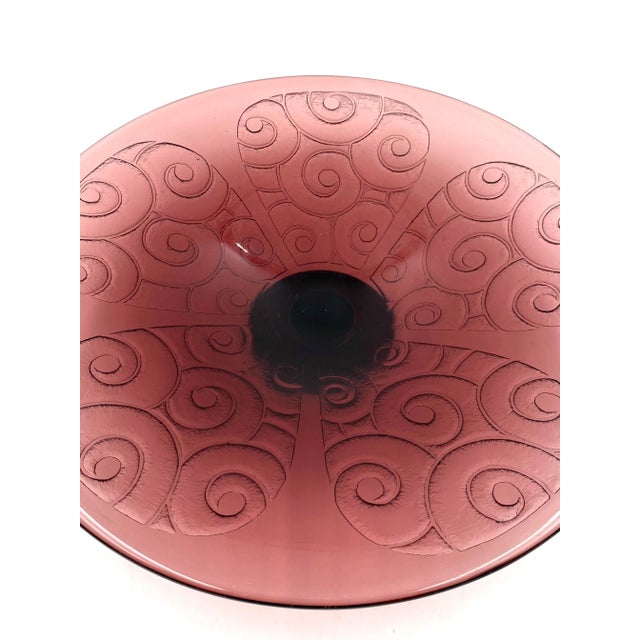 Charles Schneider, Important Art Deco Violet Glass Centerpiece, Le Verre Francais, France 1930s For Sale - Image 9 of 13