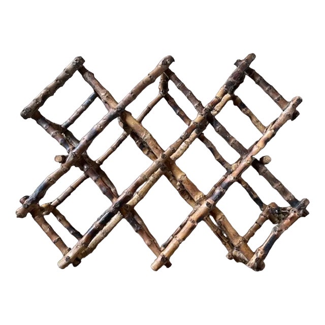 Vintage Bamboo Bottle Holder For Sale