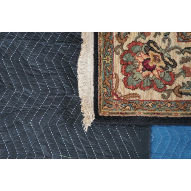Karastan Ashara 100% Wool Agra Black Acanthus Palmette 549 Area Rug Carpet 6 X 9 For Sale - Image 4 of 14