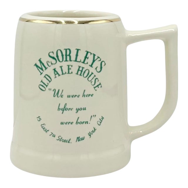 Vintage Mid-Century Modern McSorley's Old Ale House Nyc Ceramic Mug For Sale