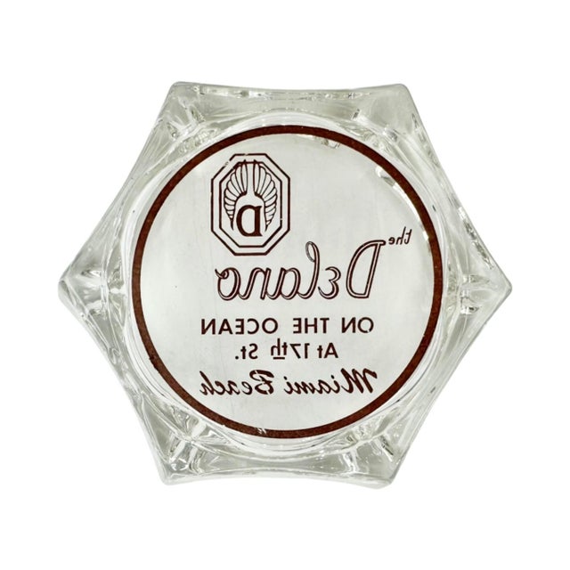 Vintage the Delano Hotel Miami Beach Florida Glass Ashtray For Sale - Image 4 of 8