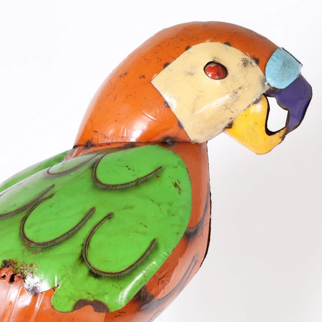 Giant Metal Parrot Sculpture For Sale - Image 9 of 11