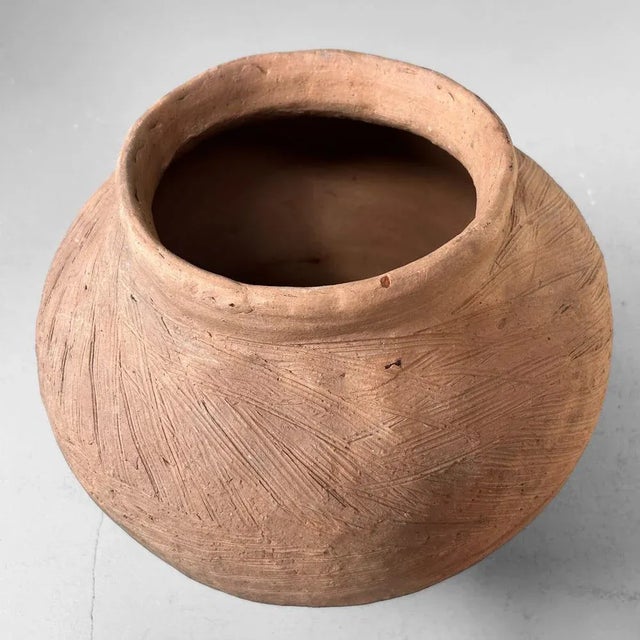 Japanese Organic Terracotta Jar Vase, 1950s For Sale - Image 9 of 14