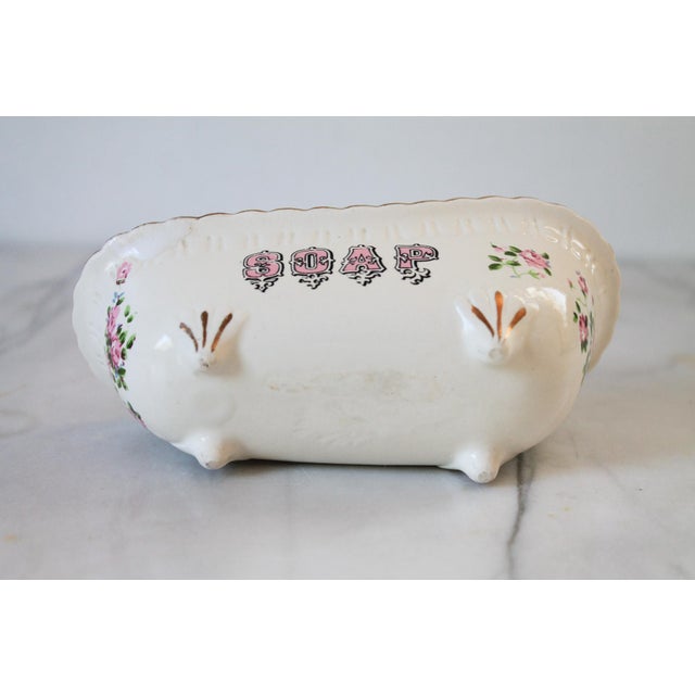 Vintage Floral Ceramic Bathtub Soap Dish For Sale - Image 12 of 12