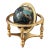Late 20th Century Black World Globe With Semiprecious Gemstones on Brass Base For Sale
