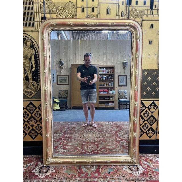 Louis Philippe Mirror in Gold Leaf For Sale - Image 9 of 9