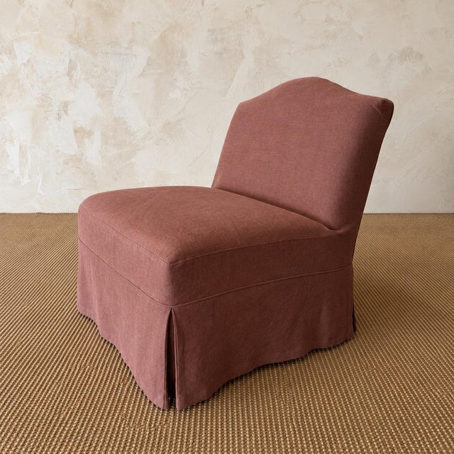 Kosa Armless Chair Slip Covered in 100% pure Belgian Linen 30″ w x 31.5″ d x 31.5″h Fabric: 100% Belgian Linen Color:...