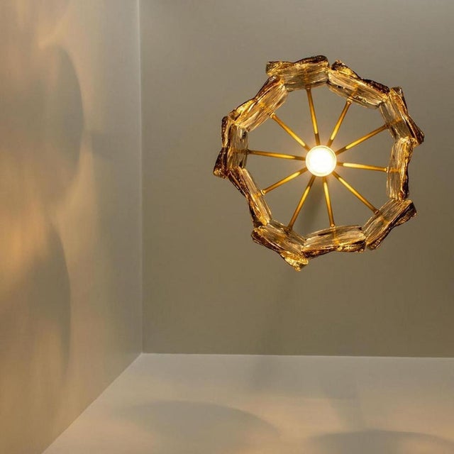 Metal Austrian Chandeliers in Smoked Glass by J. T. Kalmar for Kalmar, 1960s, Set of 2 For Sale - Image 7 of 13