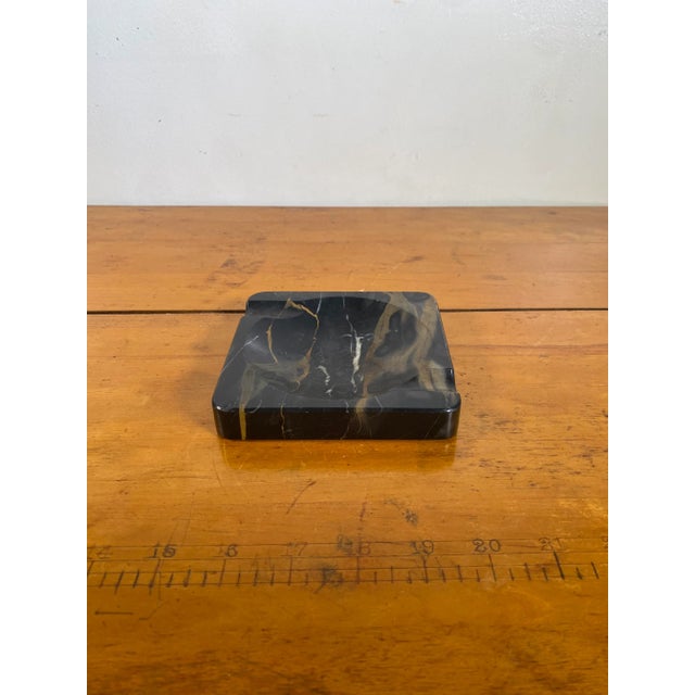 Stone Italian Black, Brown and White Marble Ashtray or Vide-Poche Catchall, Circa 1970s For Sale - Image 7 of 8