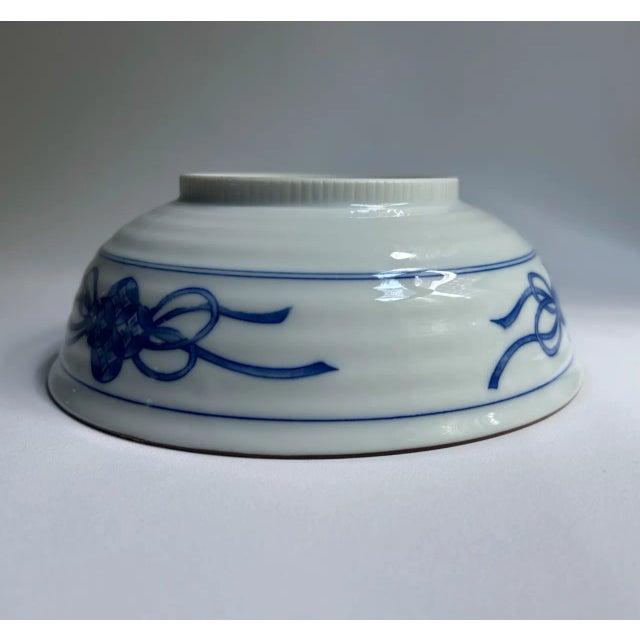 Vintage Juzan Gama Blue & White "Bluebird" Porcelain Serving Bowl For Sale - Image 10 of 12