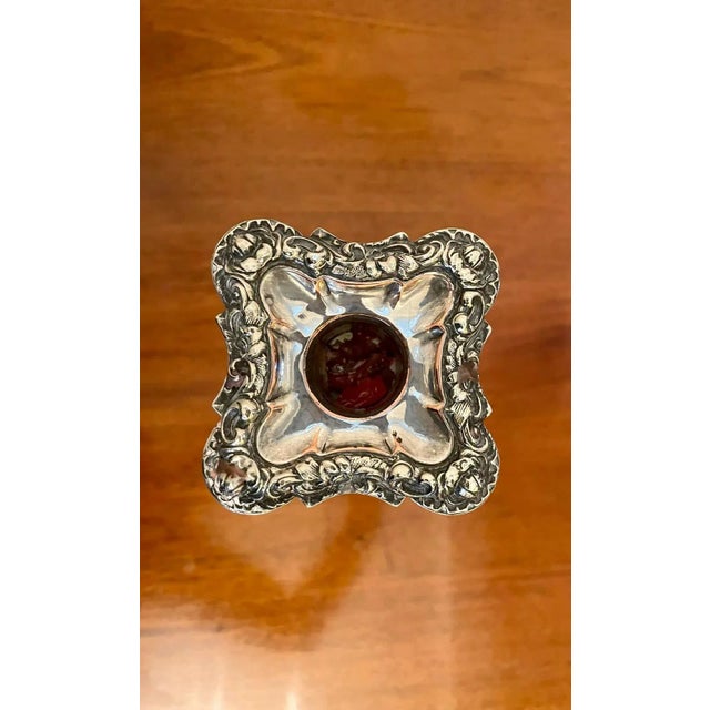 Large pair of quality antique victorian sheffield plated ornate candlesticks having detachable nozzles, tapering columns...