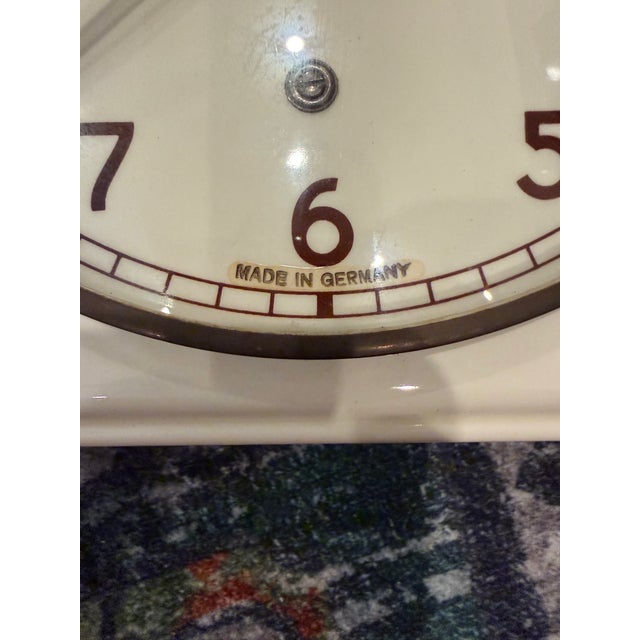 1930s German Mauthe Art Deco Glazed Ceramic Wall Clock For Sale - Image 12 of 16