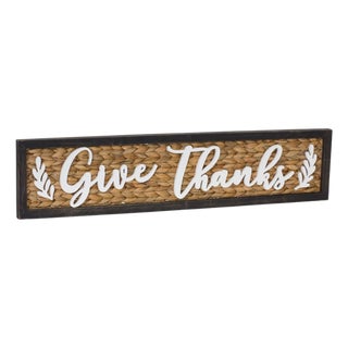 Woven Give Thanks Sign 32"L For Sale