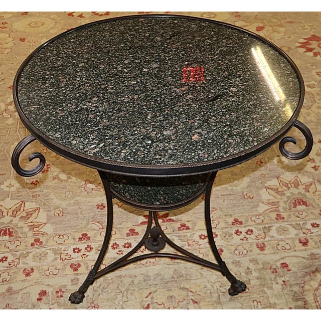 20th Century Granite Top French Directoire Style End Table Gueridon For Sale - Image 4 of 9