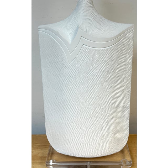 1986 Monumental Postmodern White Lacquered Plaster Lamps by Casual Lamps - a Pair For Sale - Image 15 of 15