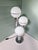 Silver Space Age Floor Lamp in Chromed Metal and White Opaline Glass Globe from Sölken Leuchten, 1970 For Sale - Image 8 of 14