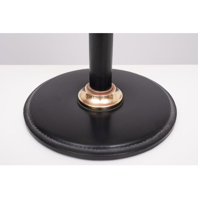 1960s Stich Leather Table Lamp in the style of Jean Adnet, 1960s For Sale - Image 5 of 10