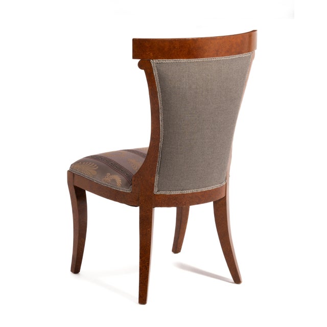 1960s John Widdicomb Klismos Saber Leg Side Chair Jw-1773 Burl Regency Neoclassical 1960s For Sale - Image 5 of 18