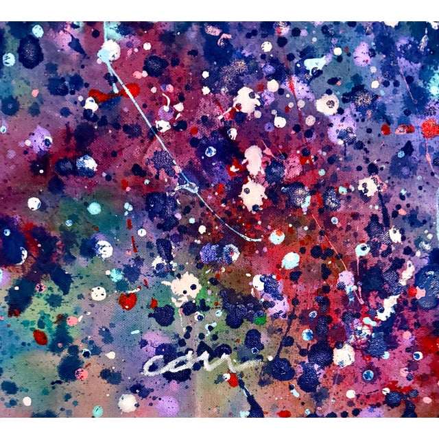 2020s Large Abstract Expressionist Painting "Twilight Rain" by Arlene Carr For Sale - Image 5 of 6