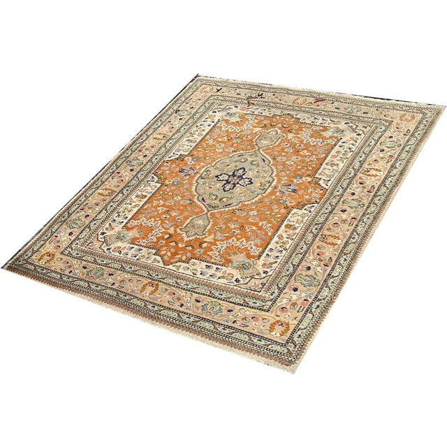 Contemporary Vintage 5' X 6' Decorative Persian Tabriz Area Rug For Sale - Image 3 of 10
