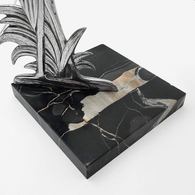Black Art Deco Chrome Marabout Lamp, 1930s For Sale - Image 8 of 12