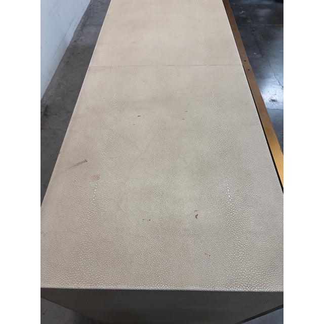 2010s Restoration Hardware Modern Cela Shagreen-Inspired Leather Sideboard Buffet For Sale - Image 5 of 13