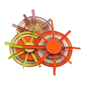 Fabrice Paris Multicolor Wheels Resin Brooch Pin