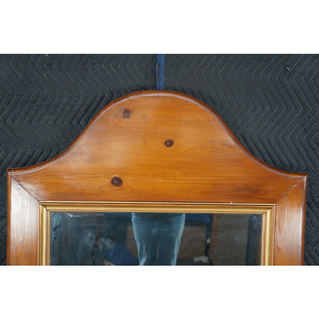 Late 20th Century French Country Knotty Pine Camelback Wall Hanging Full Length Dressing Mirror For Sale - Image 11 of 13