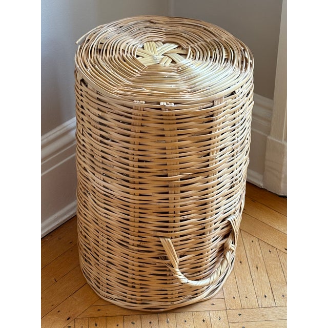 Vintage Rattan Storage Basket For Sale - Image 9 of 10