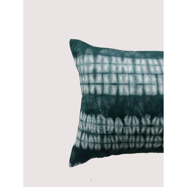 Fabric Details: Dark Green African Yoruba Striped Tie Dye Fabric with Natural Linen Backing Size: 11" x 19" (fits a 12" x...