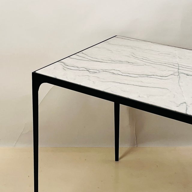 Not Yet Made - Made To Order Pair of Large 'Esquisse' Wrought Iron and Macaubas End Tables by Design Frères For Sale - Image 5 of 8