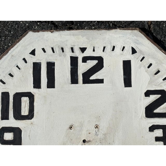Late 19th C. Paint on Metal Clock Face. The type you might see in a rail or transport station in England, Across Europe,...