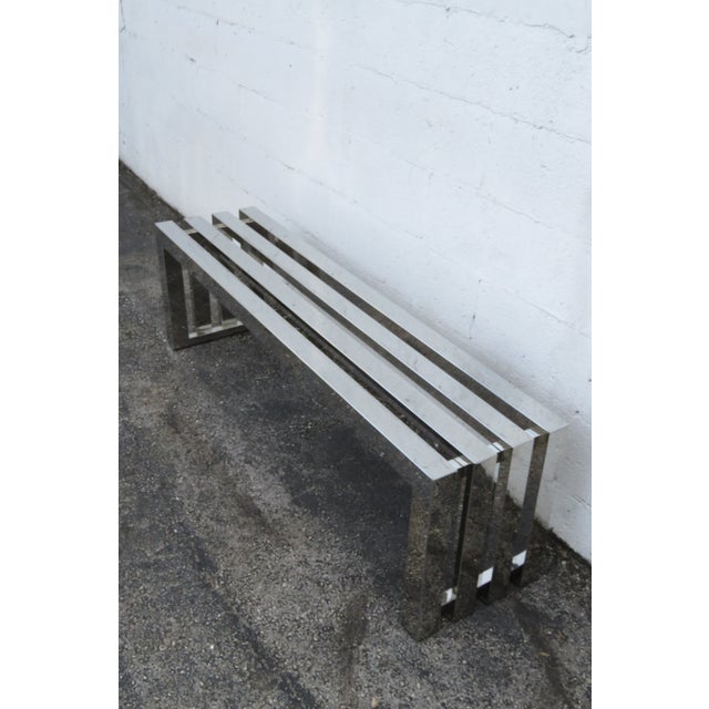 Modern Chrome Long and Narrow Bench 6238 For Sale - Image 16 of 16