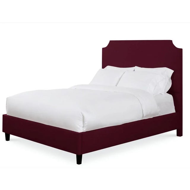 Modern Reagan Full/Double Bedframe, Wine Velvet For Sale - Image 3 of 4