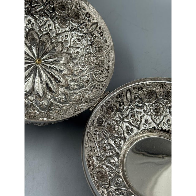 Gold Accent Bonbonniere — Ottoman Silver Plated With 24k Gold Detail, Grand Bazaar Istanbul For Sale - Image 4 of 4