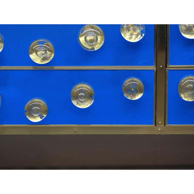 Italian Cobalt Blue Murano Glass Sideboard from Justfurnituress SRL For Sale - Image 4 of 9