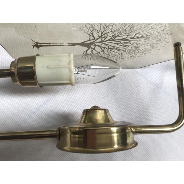 Art Deco Style Brass and Glass Wall Lights, 1960s, Set of 2 For Sale - Image 4 of 18