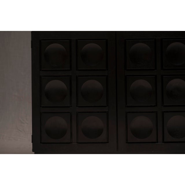 Belgian Brutalist Cabinet in Black-Stained Oak, 1970s For Sale - Image 10 of 13