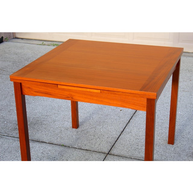 Vintage 1960s Danish Modern Teak Dining Table With Butterfly Leaf – Expandable Scandinavian Design, Made for UK/Ireland Export For Sale - Image 13 of 18