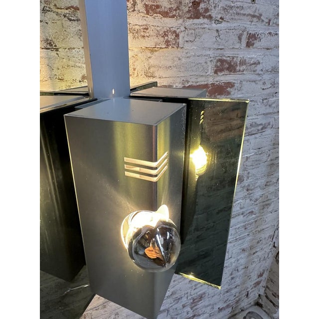 Vintage Italian Pendant Lamp in Aluminium and Smoked Glass, 1970s For Sale - Image 12 of 15