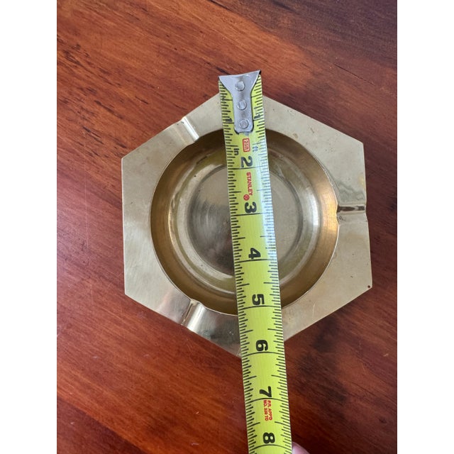 Brass Brass Hexagon Geometric Ashtray or Catchall For Sale - Image 8 of 8