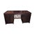 Late 20th Century Vintage Asian-Inspired Dark Wood Executive Desk With Brass Hardware & Fretwork For Sale - Image 5 of 12